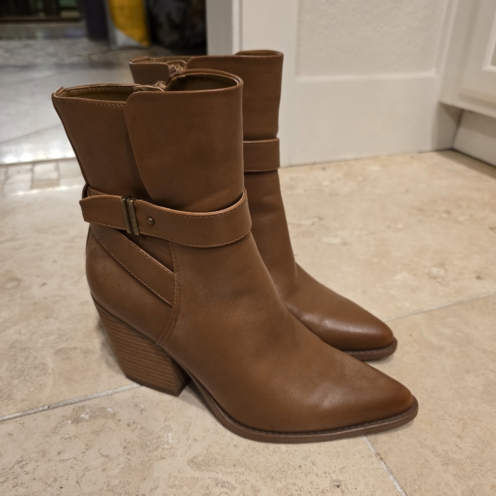 Soul Naturalizer Mocha Ankle Booties Caramel Sz 7m